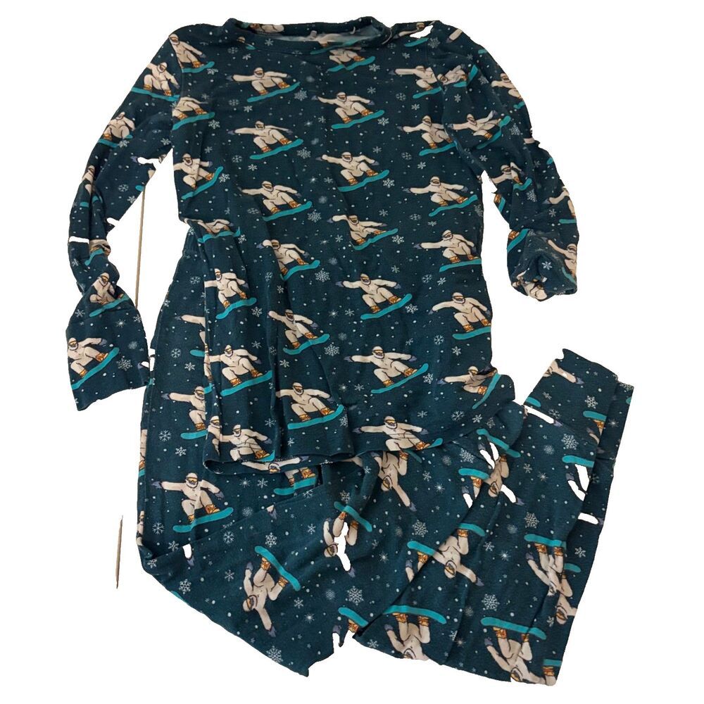 Posh Peanut Pajama Set Boy's 7 Long Sleeve Bamboo Snowboarding